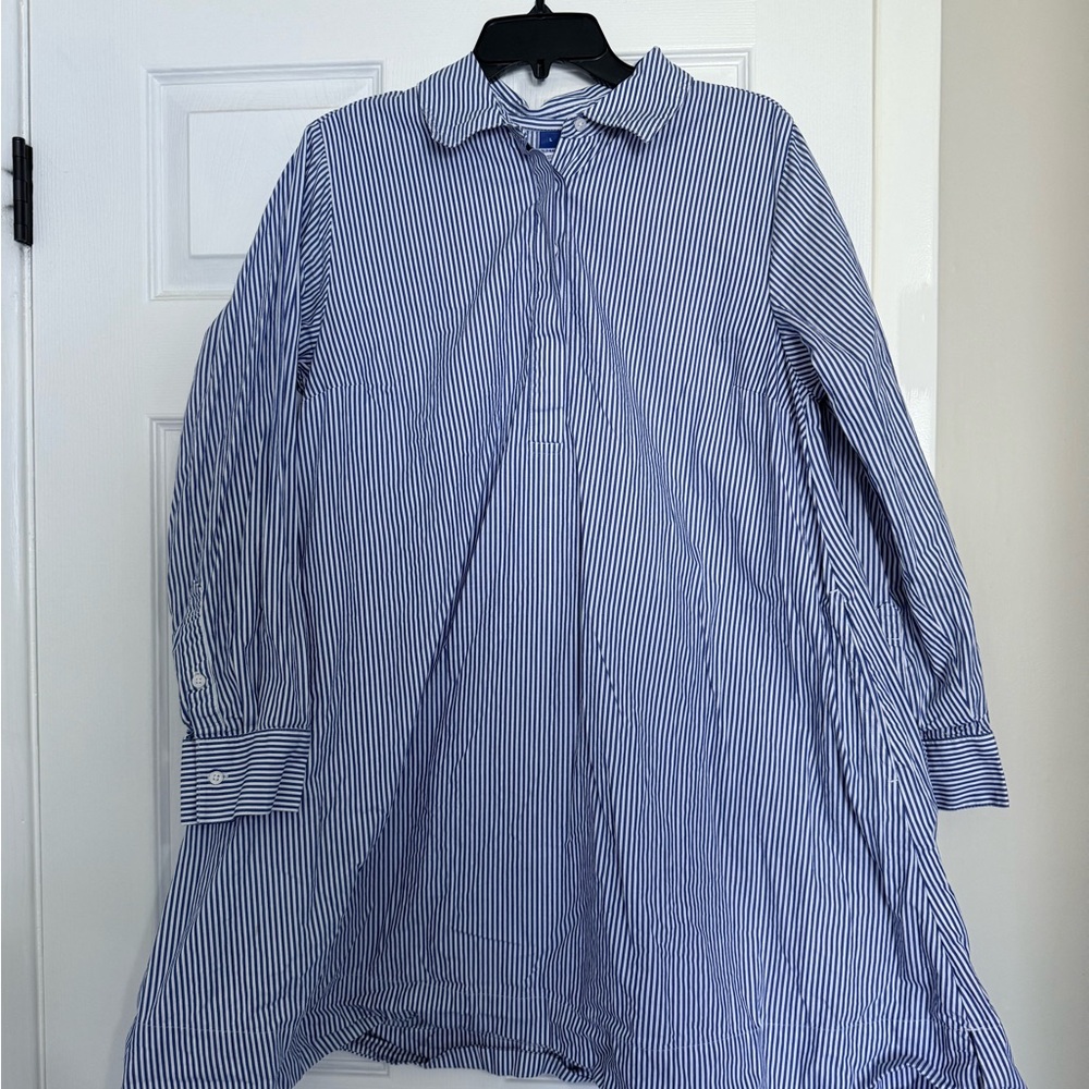 Old Navy Blue Striped Long Sleeve Shirt Dress